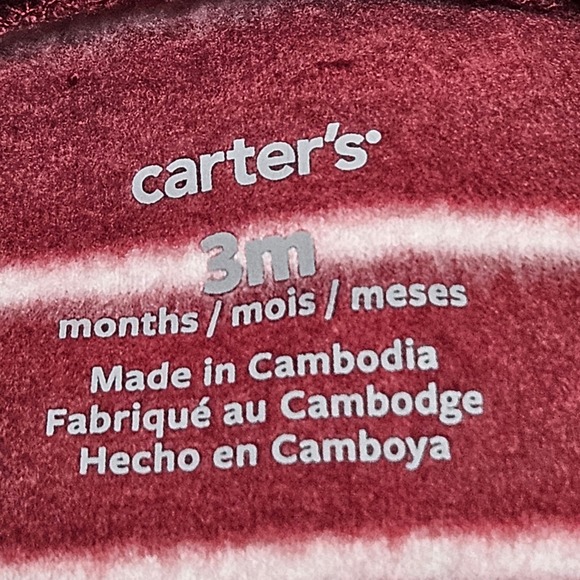 NWT Carter's 3 Months Fox Burgandy Fleece Sleep & Play Footed Pajamas 2 Way Zip - Picture 4 of 6